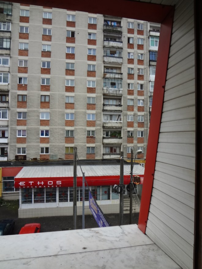 The view out of our hotel window our first morning in Romania