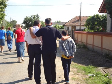 Pastor Rica with friend Mac (who first brought him to Rogova) and a village boy