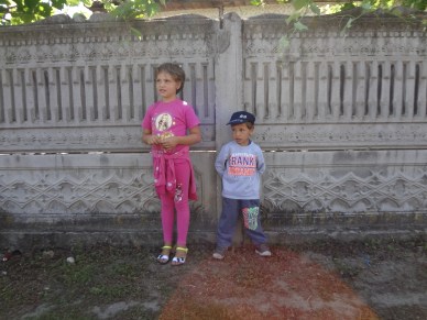 Chippy and friend who followed us around on our walk through Rogova